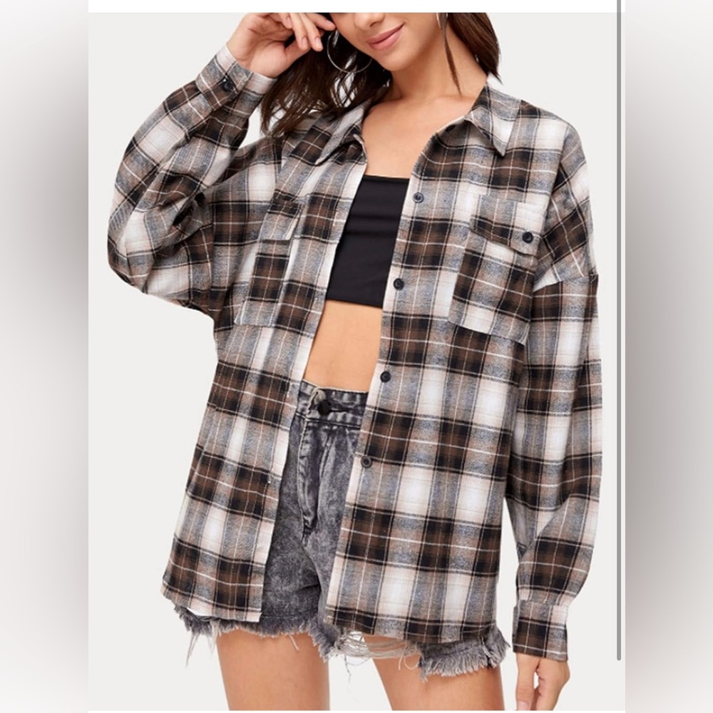 Plaid Button-Up Shirt